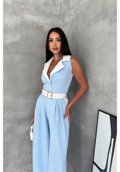Neşeli Butik Kadın Bebe Mavi Çift Renkli Kemerli Şerit Detaylı Tam Boy Kolsuz Tulum Nbk087 Bebe Mavisi Neşeli Butik Kadın Bebe Mavi Çift Renkli Kemerli Şerit Detaylı Tam Boy Kolsuz Tulum Nbk087 Bebe Mavisi