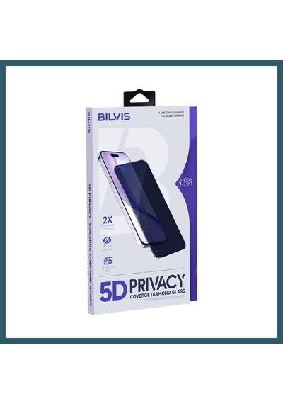 Bezos İphone 15 Bilvis 5d Privacy Diamond Hayalet Cam Ekran Koruyucu Ob