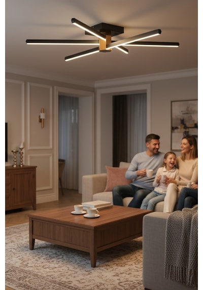 Nova 6 Silver Led Tavan Avize Kumandalı Dim Edilir Aşağı Işık Beyaz Işık