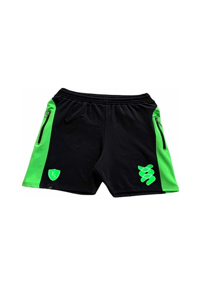 Erkek Siyah Neon Oranj Parçalı Baskılı Astarsız Cepli Spor Koşu Y