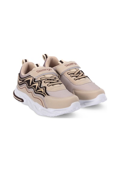 Slazenger Explorer I Unisex Çocuk Cırt Cırtlı Bej Günlük Spor Ayakkabısı