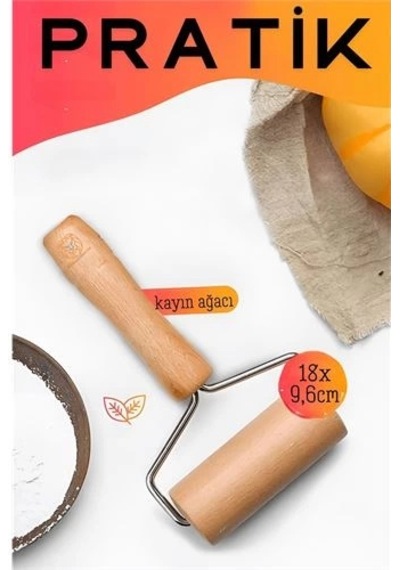 Pratik Merdane Ahşap Ergonımik Oklava Çok Renkli