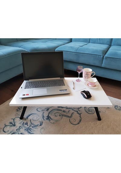 Elfin Laptop Sehpası Bilgisayar Sehpası Sofra Sehpası Beyaz 40X70 Beyaz