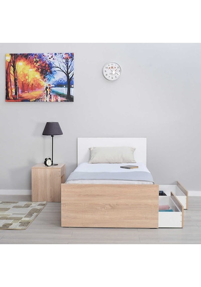 Adoremobilya Plus Çekmeceli Tek Kişilik Karyola - Sonoma-Diamond Beyaz Adoremobilya Plus Çekmeceli Tek Kişilik Karyola - Sonoma-Diamond Beyaz