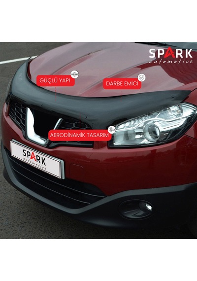 Nissan Qashqai 2010-2013 Yıl Aralığı Uyumlu Kaput Rüzgarlığı 4mm Siyah