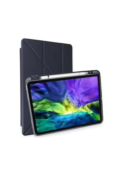 Mey İthalat Apple iPad Pro 11 2024 Kılıf Kalemlikli Mars Tablet Kılıfı - Lacivert
