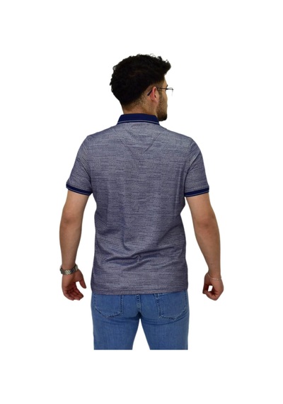 Erkek Polo Yaka Fermuarlı Merserize Jakarlı Tişört 7640 Bgl-st04537 Lacivert