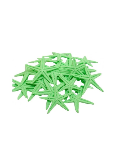 Tahtakale Toptancı Polyester Deniz Yıldızı Minik Boy 0.5 Cm- 1.5 Cm 100 Adet Yeşil