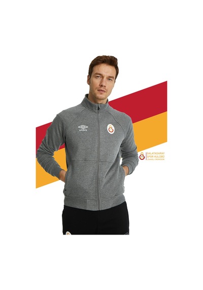 Gsstore Galatasaray Lisanslı Dik Yaka Fermuarlı Gri Sweat Gri
