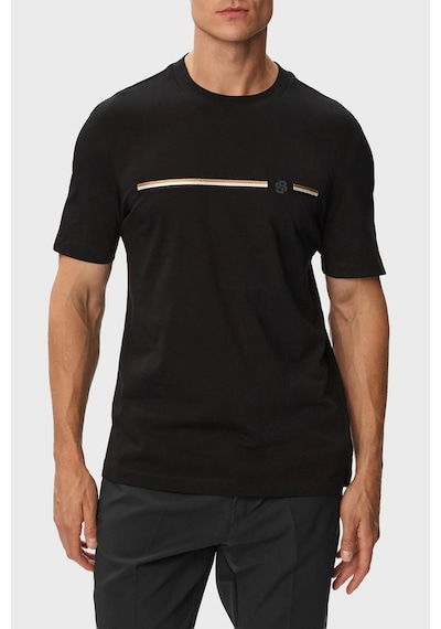 Boss Logolu % 100 Pamuk Bisiklet Yaka T Shirt Erkek T Shirt 50565785 001 Siyah