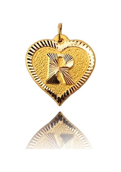 0.25 Gram 14 Ayar R Harfi Kalp Kolye Ucu