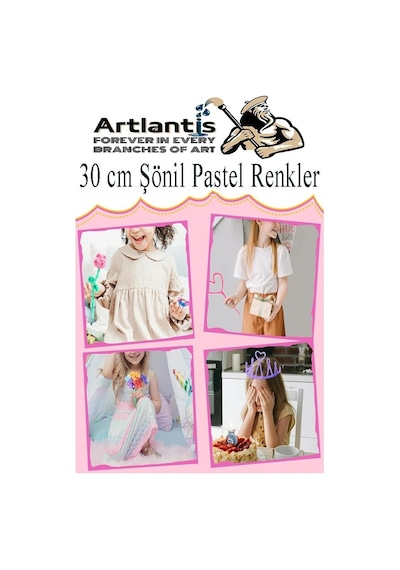 Şönil Pastel Renkler 30 Cm 100 Lü 1 Paket Pastel Renkli Tüylü Tel Peluş Tel 30 Cm Elişi Okul Projeleri Süsleme Genel