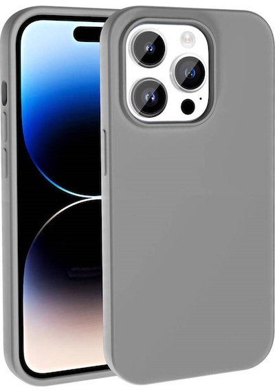 Apple Apple iPhone 14 Pro Kılıf M-safe Şarj Uyumlu Sıvı Teknolojili Silinebilir Sert Kivi Kapak - Koyu Gri