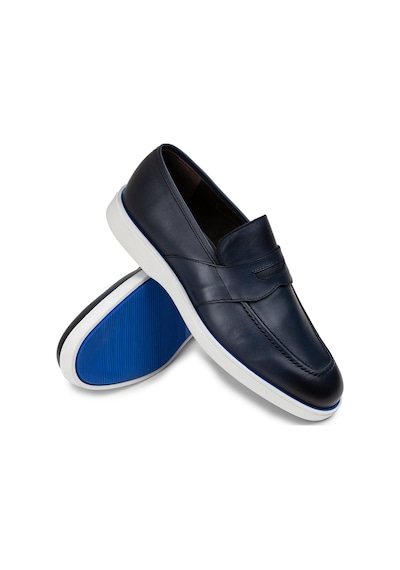Deery Hakiki Deri Mavi Erkek Loafer Ayakkabı - 01960mmvıc01 Mavi