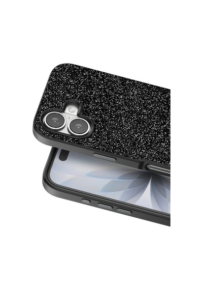 Onegif Apple İphone 17 Bright Simli Kapak - Siyah 0.2M-Çok Renkli