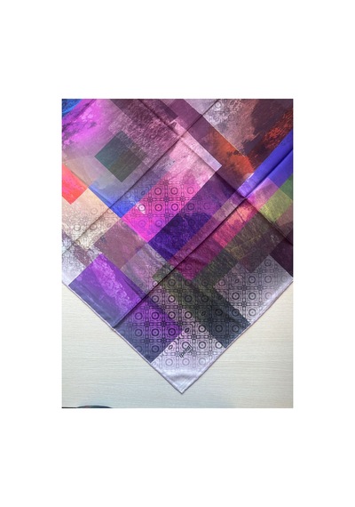 Trend Dijital Baskı Batik Dikdörtgen Desenli Royan Eşarp Desen 4 Renk 1 Çok Renkli