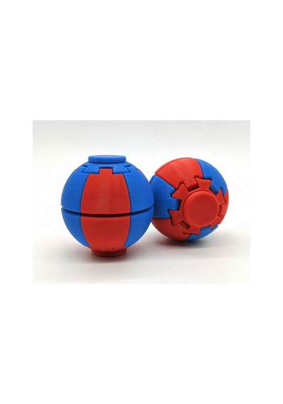 Alvera Press Küresi 3d Baskı Dönüşen Mekanik Fidget Stres Oyuncağı-kırmızı-mavi