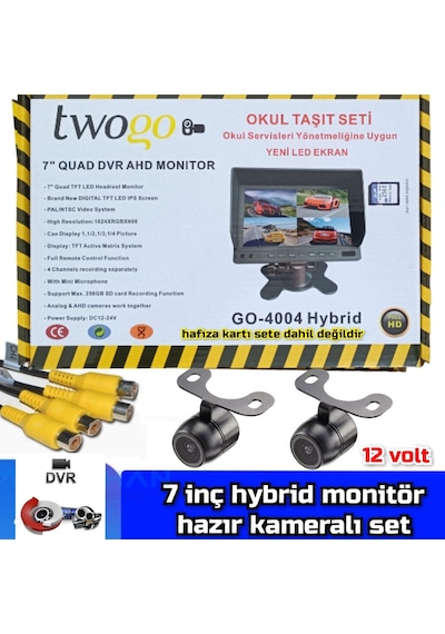 256 Gb Destekli 7 İnç Hybrid Dvr Monitör Ve 2 Adet Kelebek Kamera