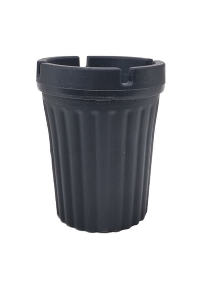 Kokusuz Sert Plastik Oto Araba Küllük 4 Adet Eko Plastik Siyah Yuvarlak