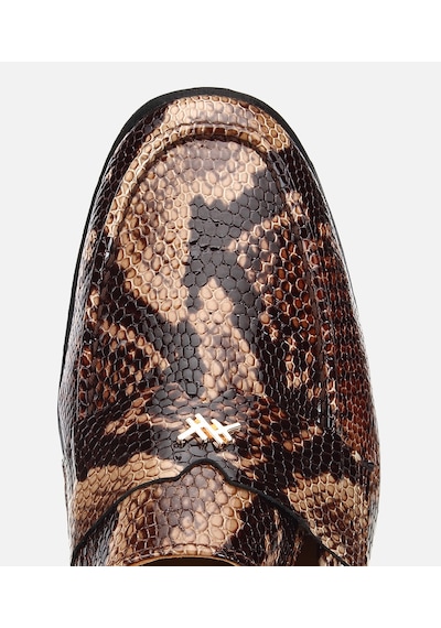 Hotiç Kadın Deri Kahverengi Yılan Baskılı Klasik Loafer