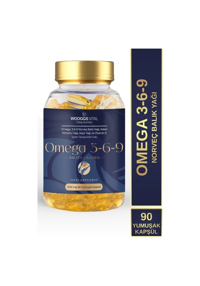 Omega 3,6,9 Norveç Balık Yağı Keten Tohumu Yağı Aspir Yağı Ve Vitamin E 90 Soft Jel