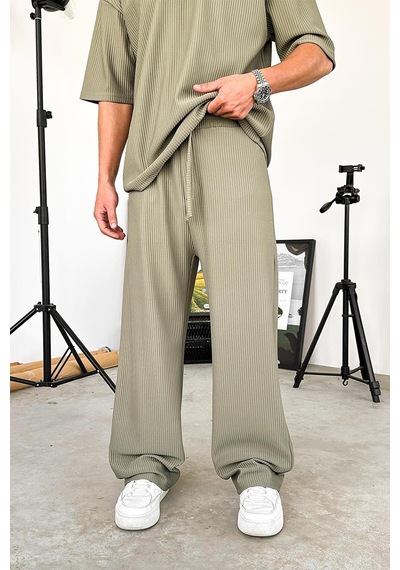 Haki Fitilli Baggy Pantolon Haki