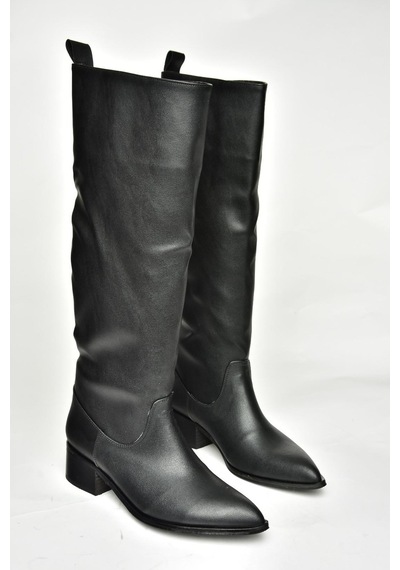 Fox Shoes T422587009 Siyah Klasik Kadın Çizme Siyah-Suni Deri Siyah Fox Shoes T422587009 Siyah Klasik Kadın Çizme Siyah-Suni Deri Siyah