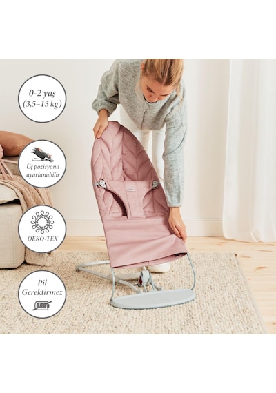 BabyBjörn Pastel Oyuncaklı Bliss Ana Kucağı Petal Woven Dusty Pink