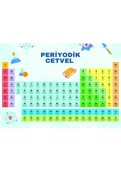 Periyodik Element Cetveli Bilimsel Poster 30x42cm Pvc Kaplı Yazılıp Silinebilir