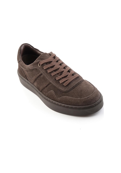 Bambi Kahve Süet Hakiki Deri Erkek Sneaker E01789045202
