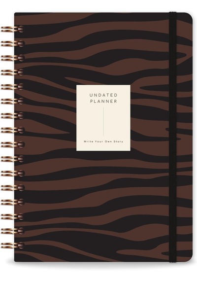 Spiralli Süresiz Planlayıcı Ajanda Kahverengi Zebra- 15x21 Çok Renkli