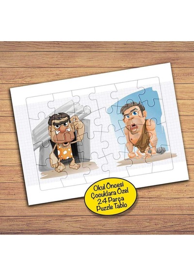 Mağara Adamları Çocuklara Özel Puzzle Yapboz Tablo-53514
