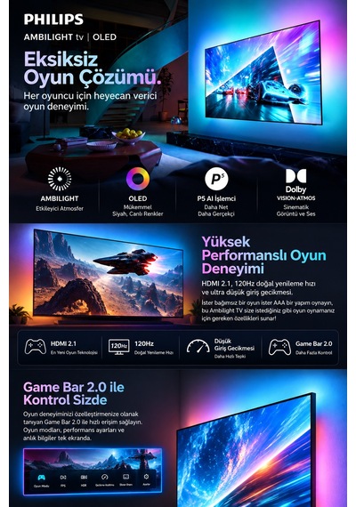 Philips Ambilight TV 55OLED761/12 55" 4K UHD OLED Smart TV Dolby Vision
