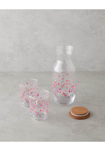 English Home Auro Cam 3 Parça Su Takımı 1000 Ml + 315 Ml Renkli Çok Renkli