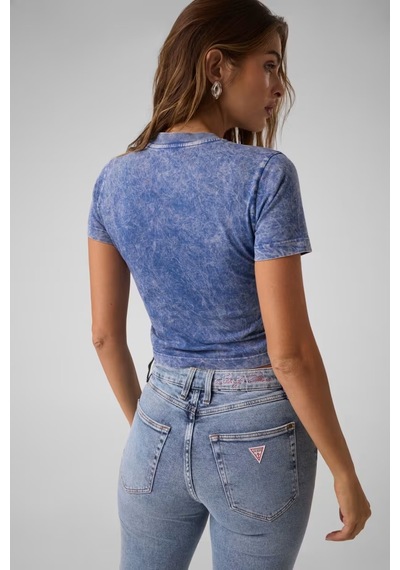 Guess Marilyn Slim Fit Kadın T-shirt W6bı53k6661 Mavi