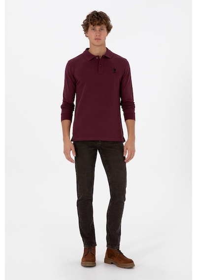 U.S. Polo Assn. Erkek Regular Fit Polo Yaka Koyu Bordo Basic Sweatshirt 50307757-VR177 U.S. Polo Assn. Erkek Regular Fit Polo Yaka Koyu Bordo Basic Sweatshirt 50307757-VR177
