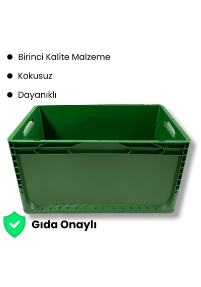 Alpbx 1.kalite Yeşil Plastik Kasa 60x40x32 Cm - Kutu 65 Litre