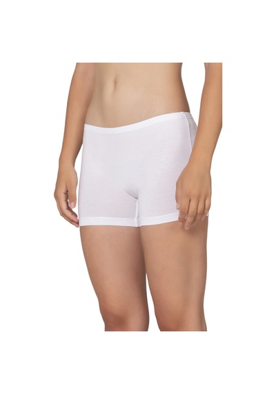 Özkan Underwear Özkan 27782 Kadın Premium Kumaş Modal Pamuklu Esnek Rahat Mini Boxer Şort Tayt Beyaz