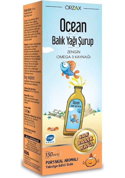 Ocean Balık Yağı Şurup Portakal Aromalı 150 ML
