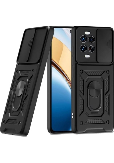 Adige Huawei Nova 14 Pro Kılıf Pars Standlı Yüzüklü Siyah