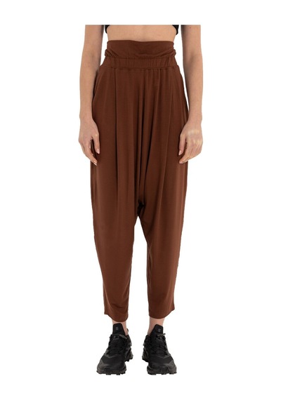 Inguz Beli Katlanabilir Yoga Şalvar Kahverengi