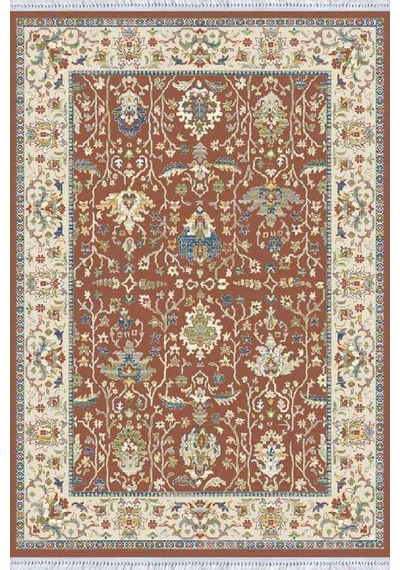 Kiremit Çerçeveli Dokuma Pamuk Taban Kaymaz Kilim Klm022n11