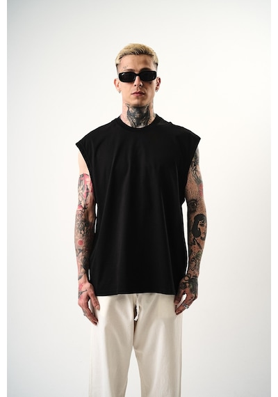 Respire Erkek Basic Tank Top Atlet Siyah