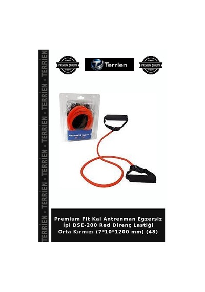 Premium Fit Kal Antrenman Egzersiz İpi Dse-200 Red Direnç Lastiği Orta Kırmızı 7 10 1200 Mm 48