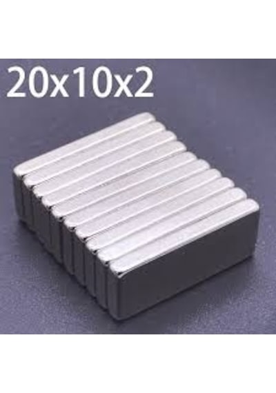 20 X 10 X 2 Mm Köşeli Neodyum Mıknatıs- 10 Adet