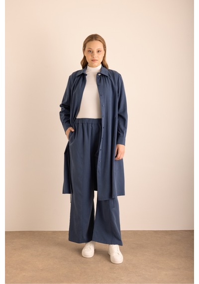 Aker Lacivert Beli Lastikli Cotton Pantolon Lacivert Lacivert