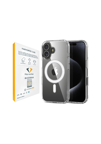 İphone 16 İle Uyumlu Şeffaf Güçlü Manyetik Kılıf, Ultra Berrak, Pc Çevre Dostu Malzeme, Logo Görünür Kapak, Tam Uyumlu, Köşe Darbe Emici Yastıklı Premium Case Şeffaf 50 x 22