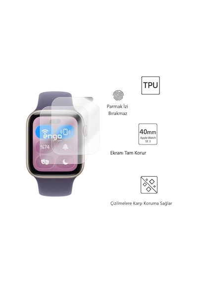 Apple Uyumlu  Watch Se 3 44mm Tpu Ekran Koruyucu 2 Li Şeffaf Film