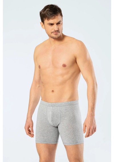 Cacharel 1336 Erkek Bel Bantlı Likralı Uzun Paçalı Boxer-gri Gri