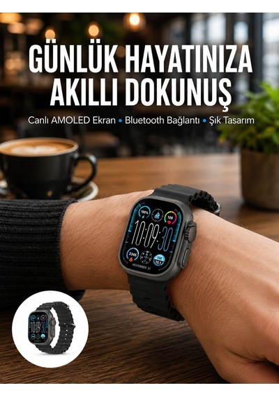 Amoled Akıllı Saat Bluetooth Arama Su Geçirmez Yeni Nesil - Lisinya